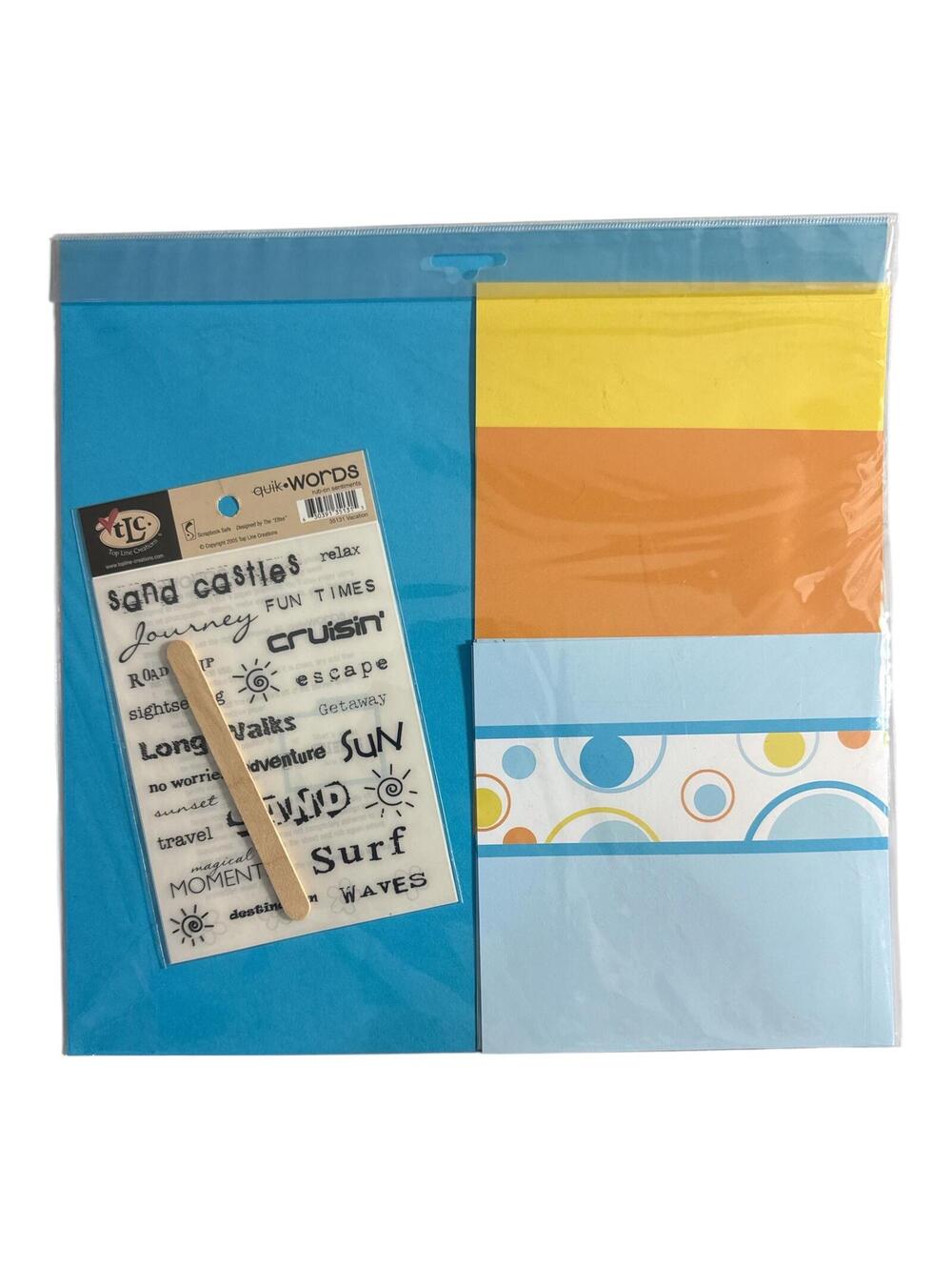 TLC 2005 Vacation 6x6 Scrapbook Paper Kit with Words Embellishments
